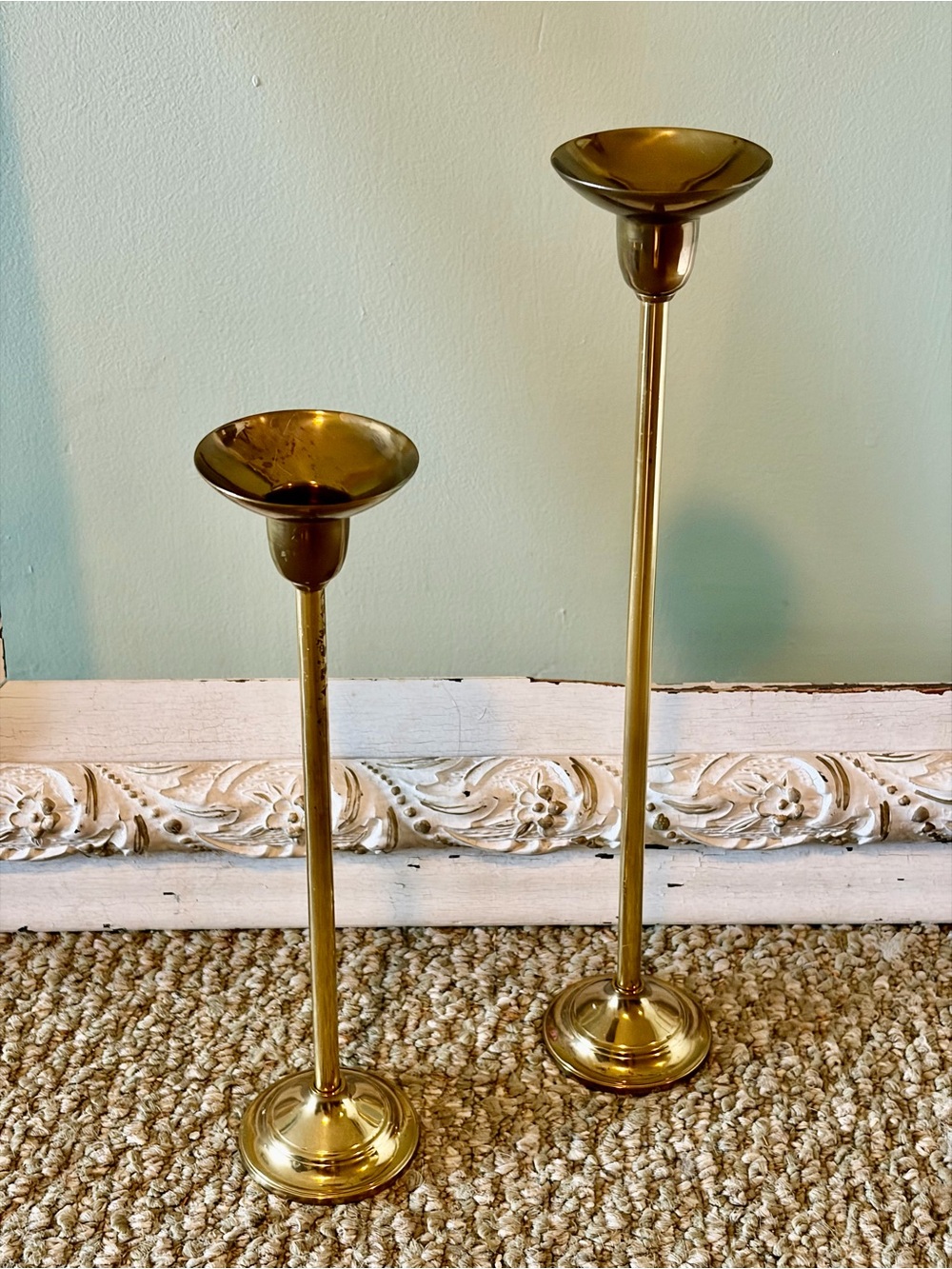 Brass Candle Holders — Set of 2